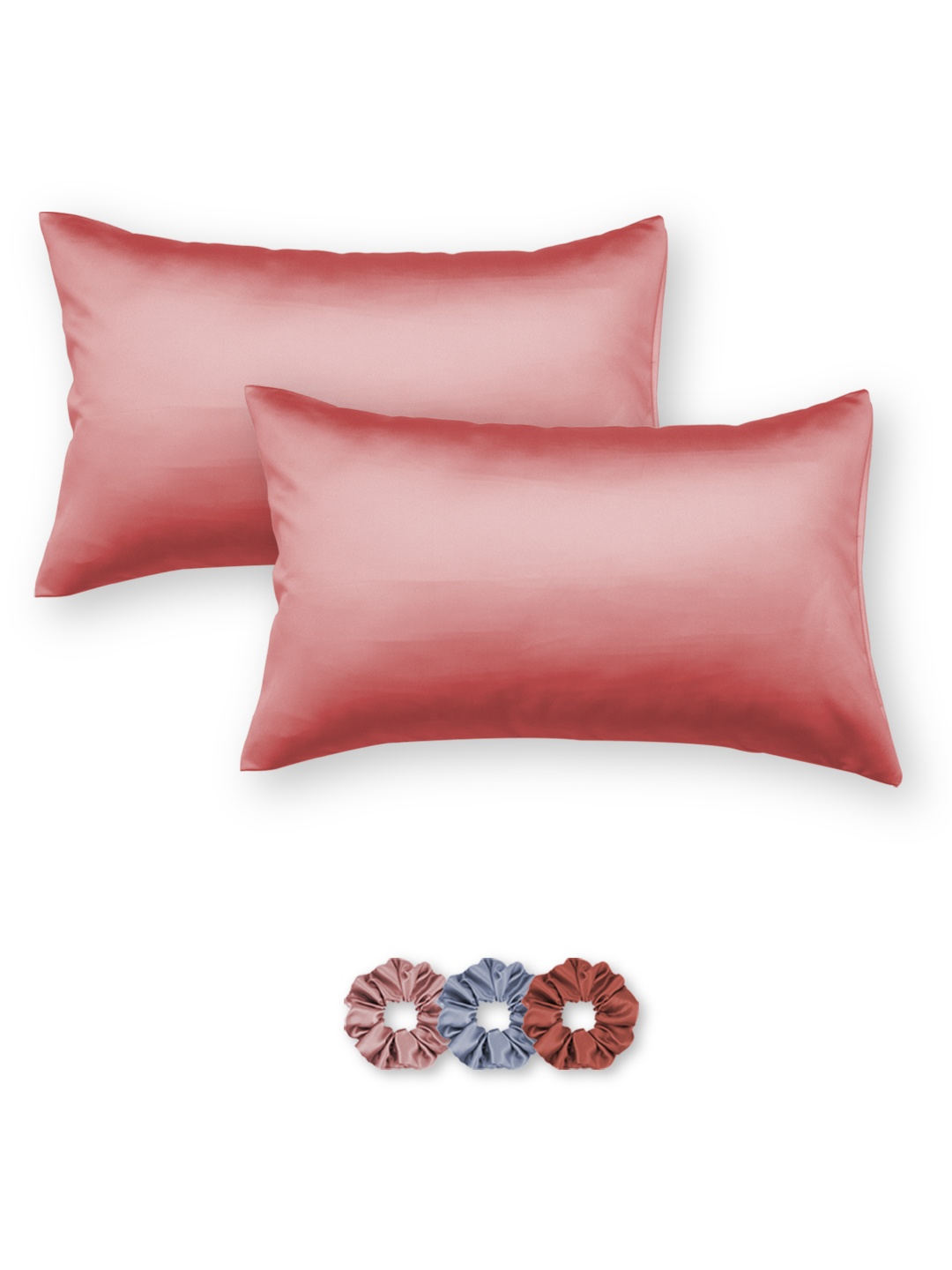 

Seevo Set Of 2 Pink Solid 400 TC Satin Pillow Covers