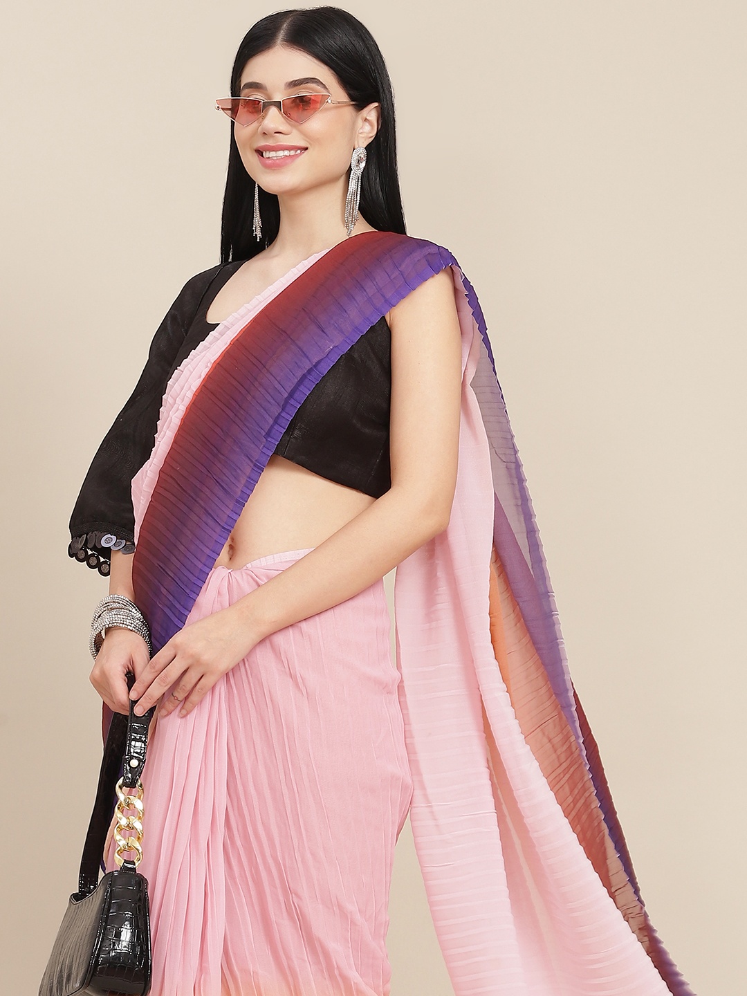 

Tikhi Imli Multicoloured Colourblocked Saree, Multi