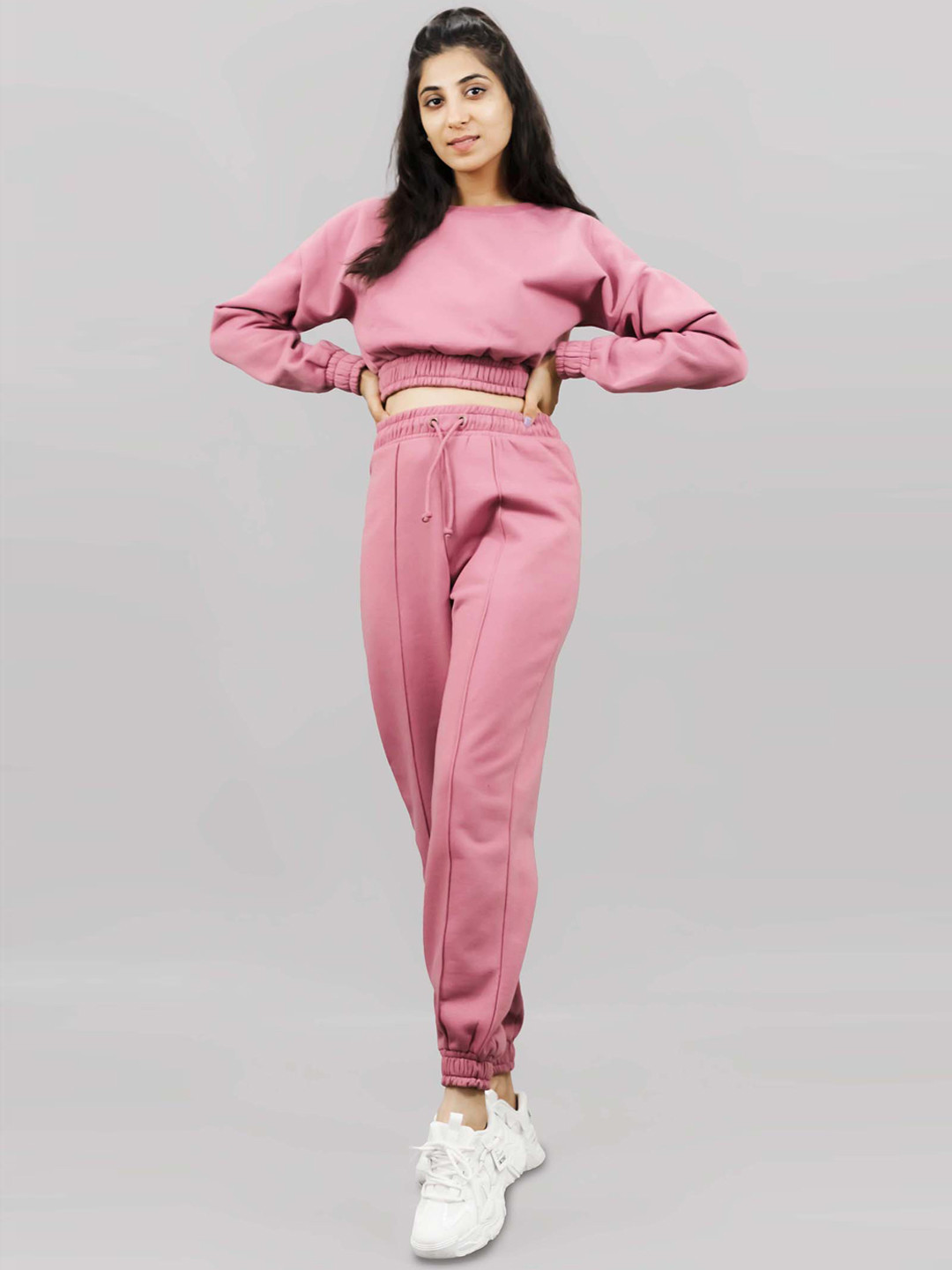 

IMPERATIVE Women Pink Solid Polycotton Tracksuits