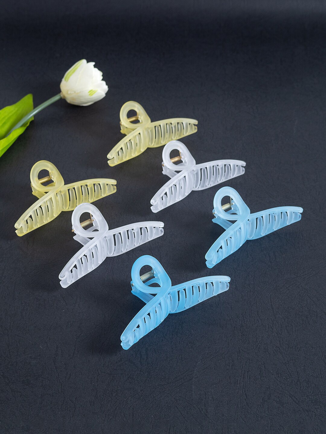 

Golden Peacock Women Set of 6 Claw Clips, White