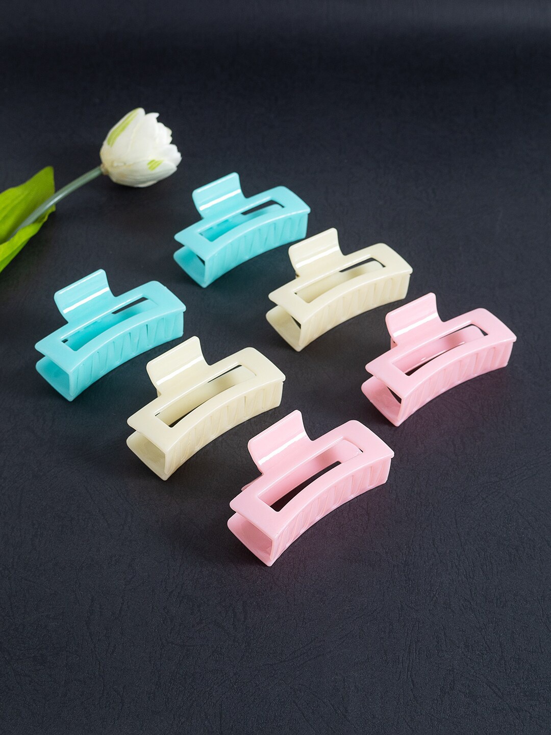 

Golden Peacock Women Pink & Blue Set of 6 Claw Clip