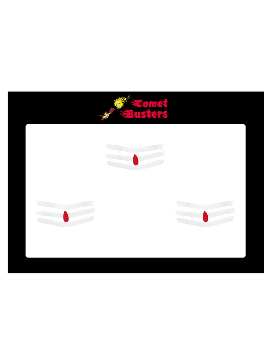 

Comet Busters 3 Pcs Reusable Designer Bindis - White & Red