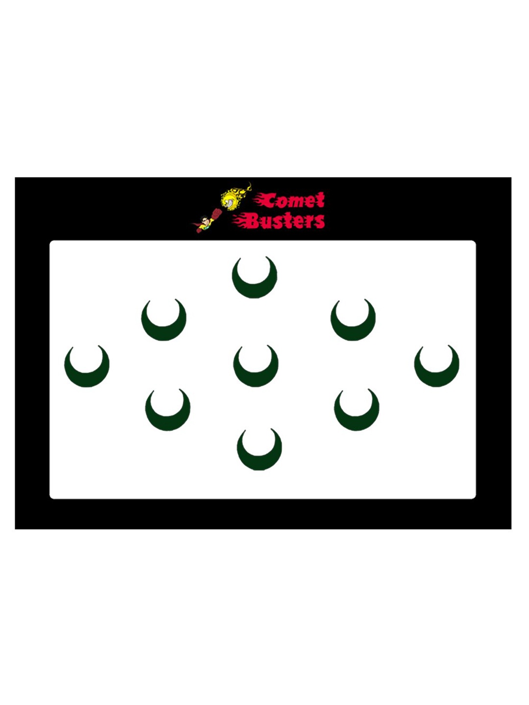 

Comet Busters 9 Pcs Reusable Crescent-Shaped Bindis - Dark Green