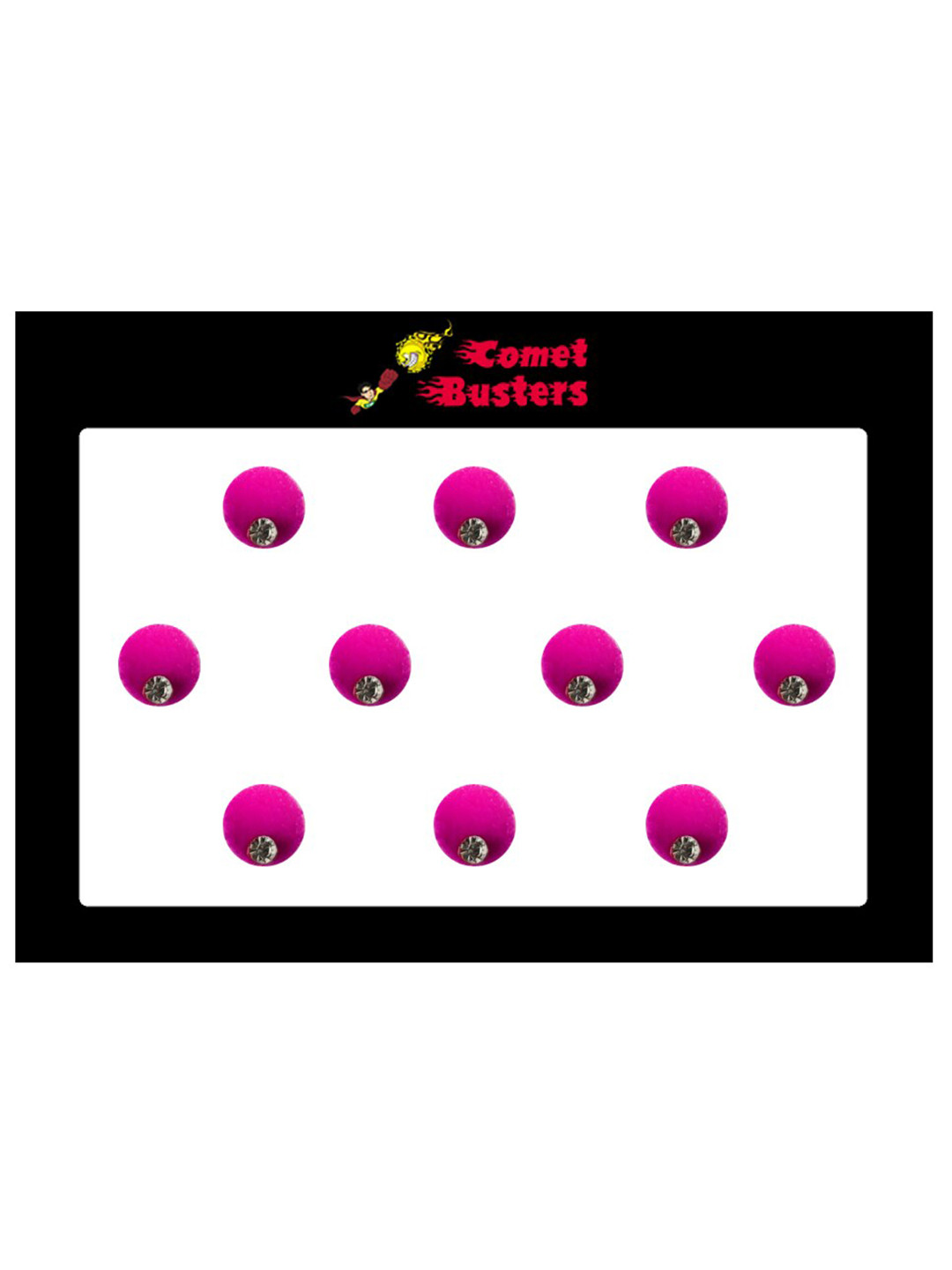 

Comet Busters 10 Pcs Embellished Reusable Designer Bindis - Pink