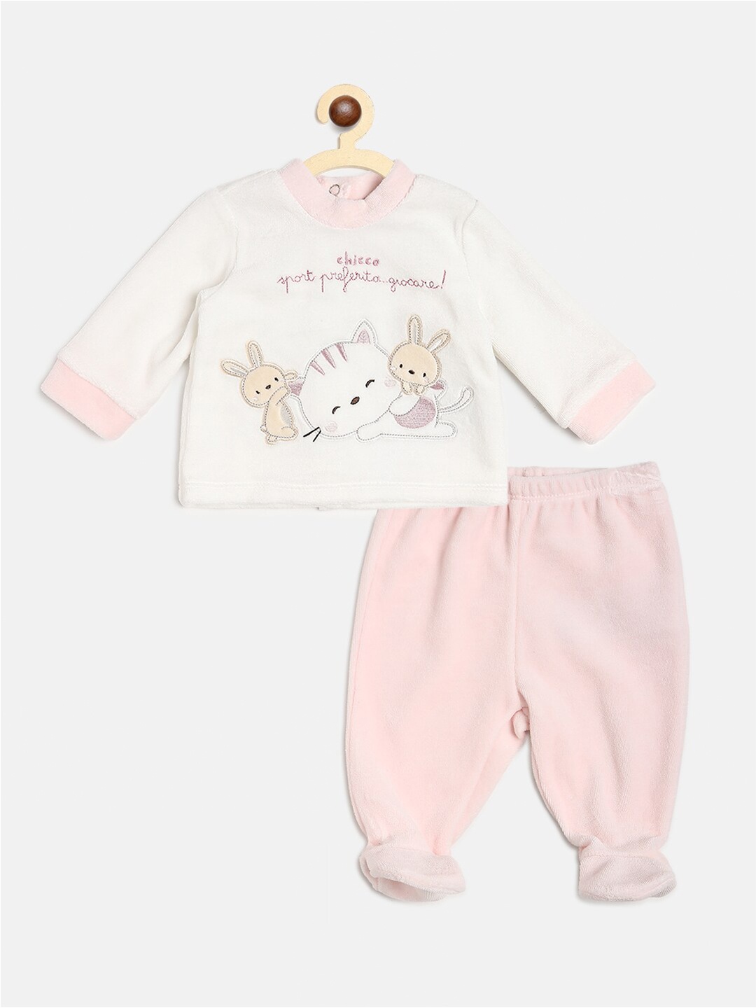

Chicco Girls Pink & White T-shirt with Trousers
