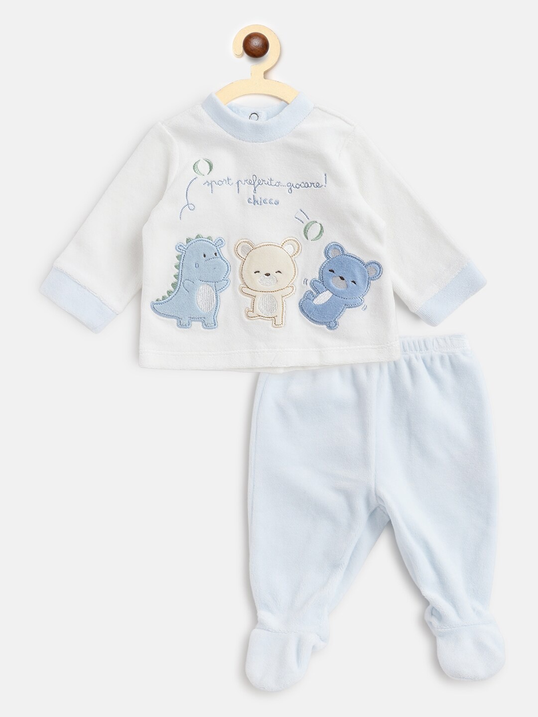

Chicco Boys Blue & White Printed T-shirt with Leggings