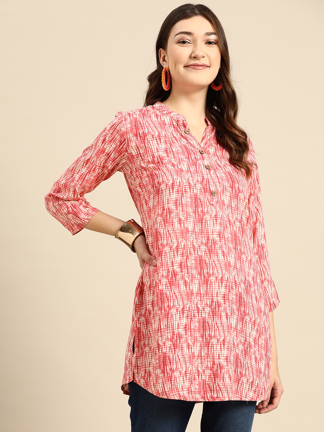 

Sangria Pink Printed Kurti