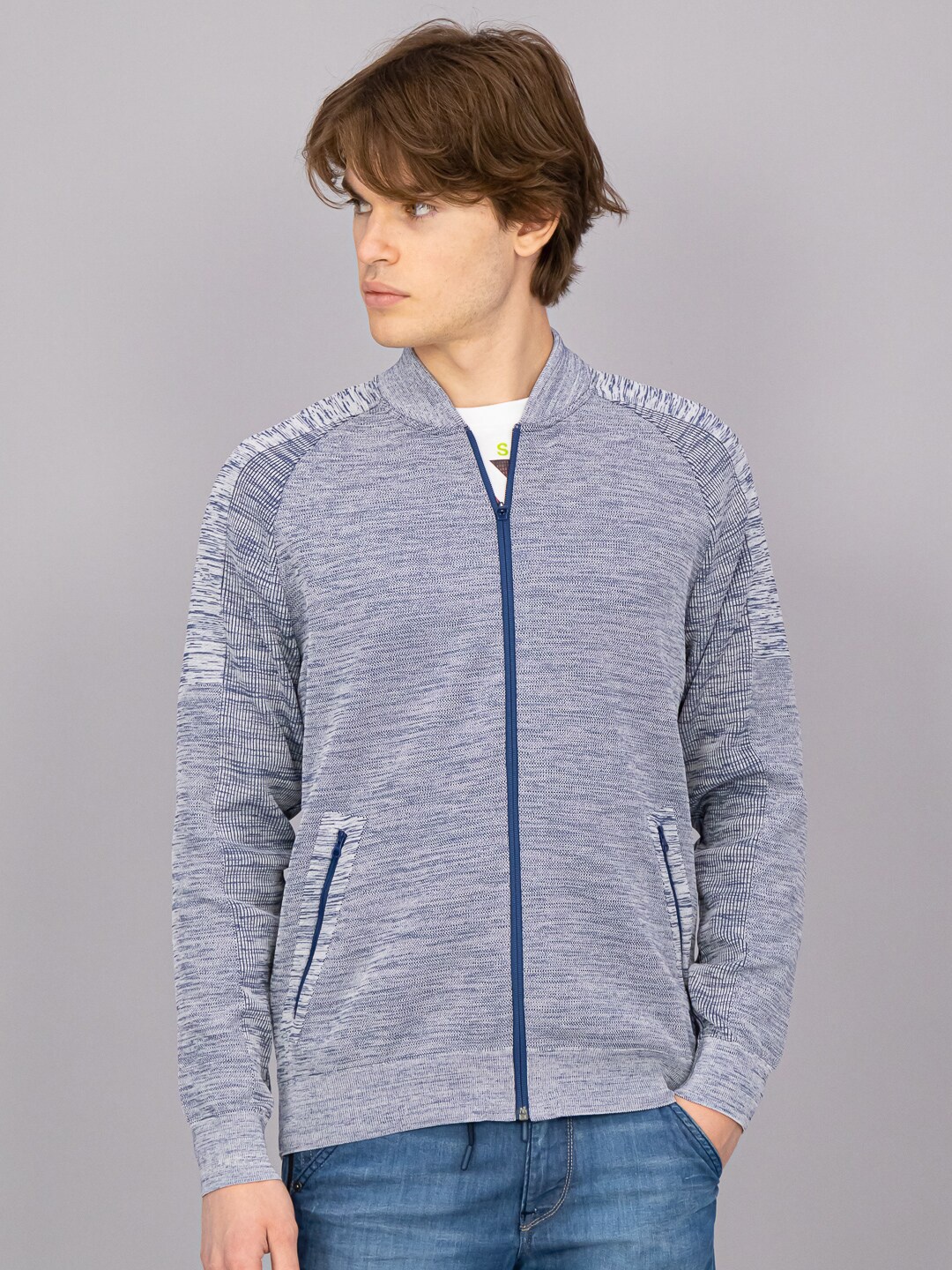

FREESOUL Men Grey Solid Cardigan