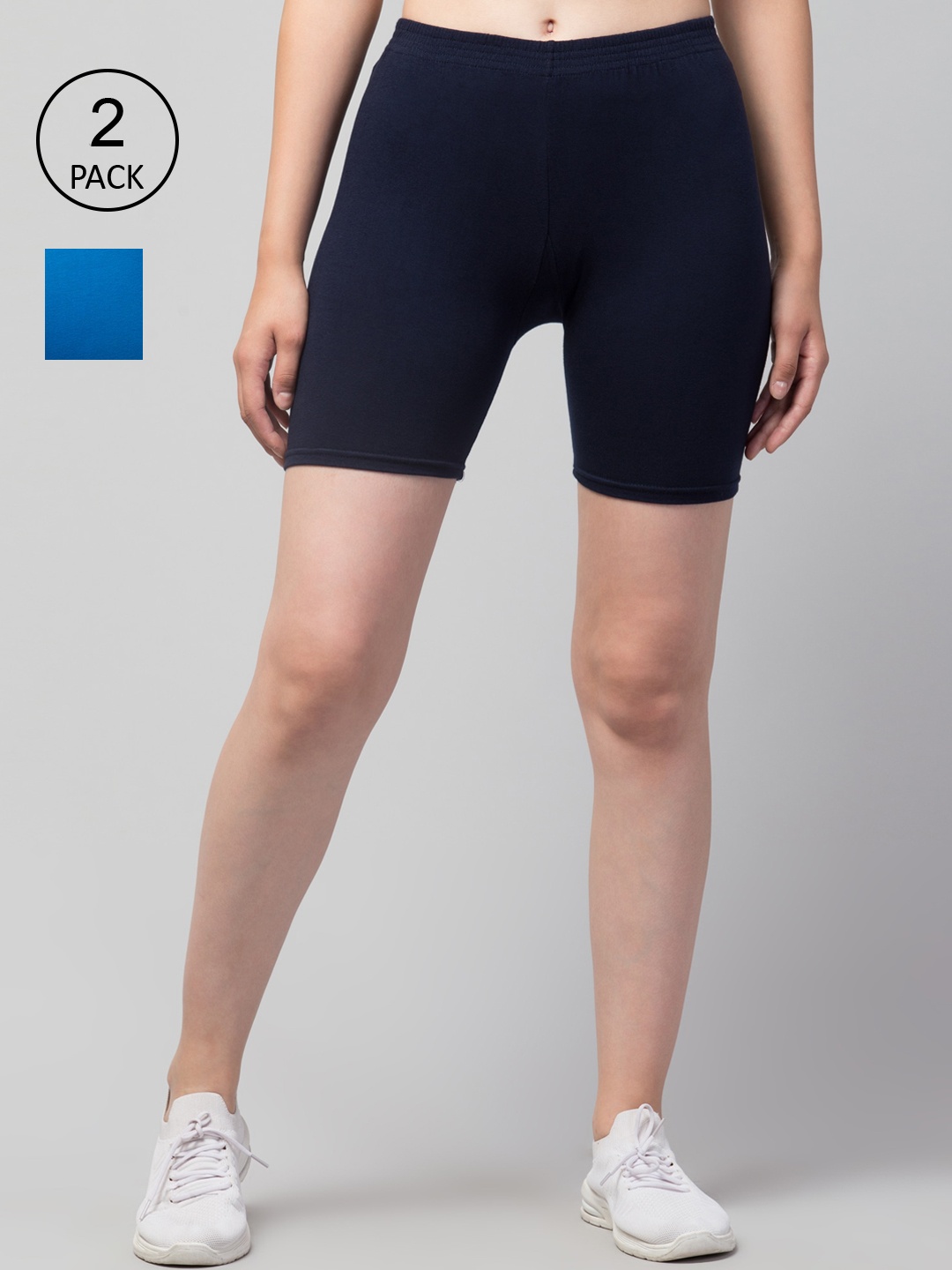 

Apraa & Parma Women Pack Of 2 Navy Blue Slim Fit Cycling Sports Shorts