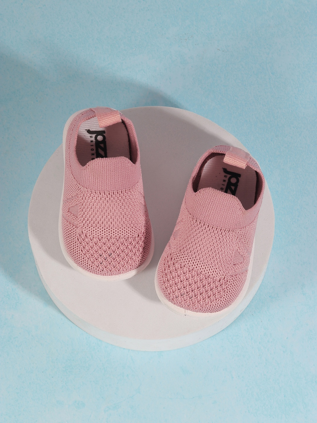 

Jazzy Juniors Unisex Kids Pink Woven Design Slip-On Sneakers