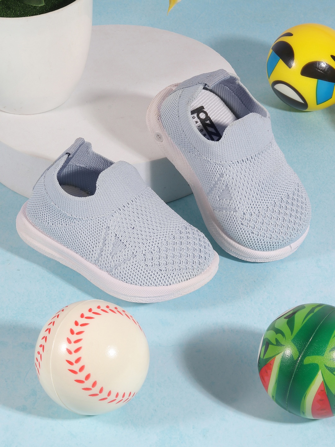 

Jazzy Juniors Kids Blue Woven Design Slip-On Sneakers