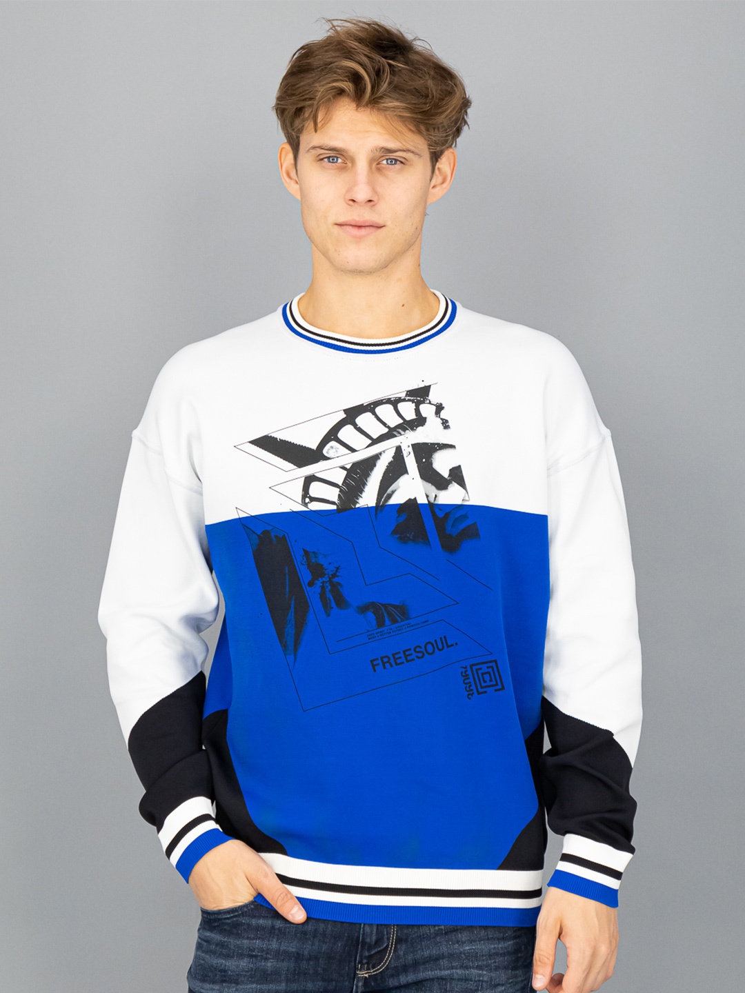 

FREESOUL Men Multicoloured Printed Sweatshirt, Multi