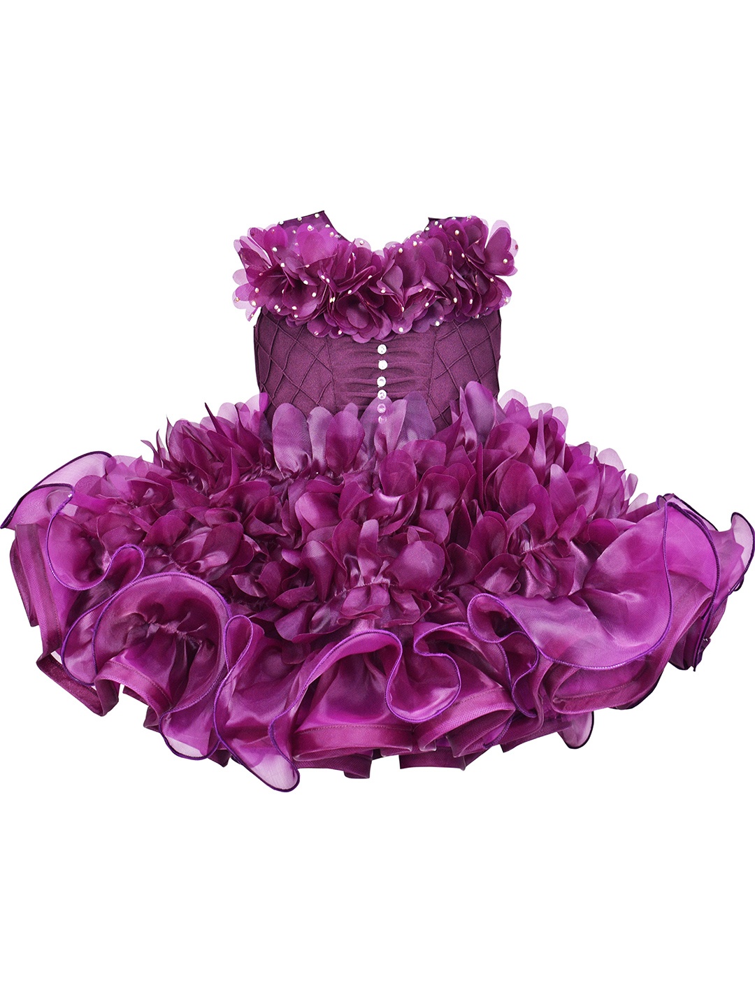 

AMIRTHA FASHION Girls Violet Embellished Layered Dress