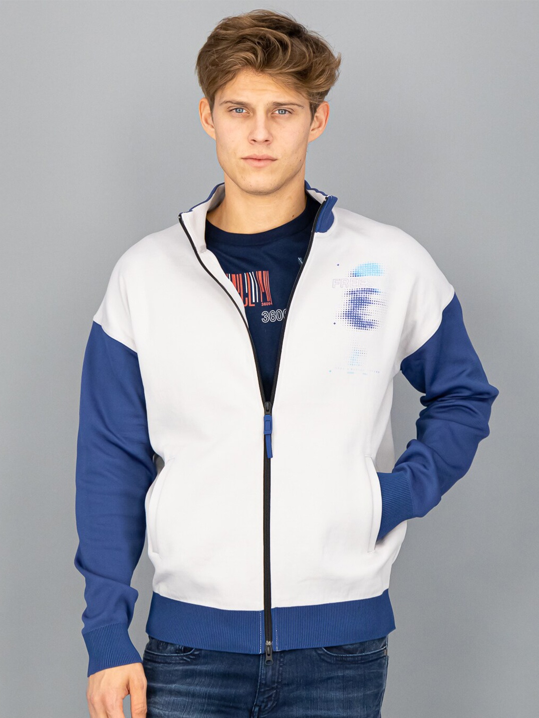 

FREESOUL Men Off White Solid Sweatshirt