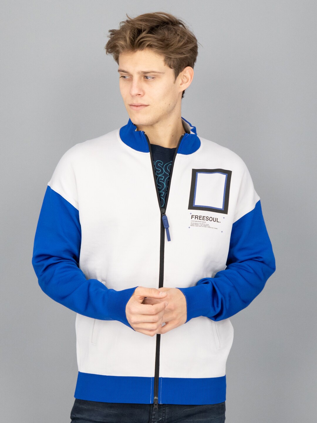 

FREESOUL Men Off White Sweatshirt