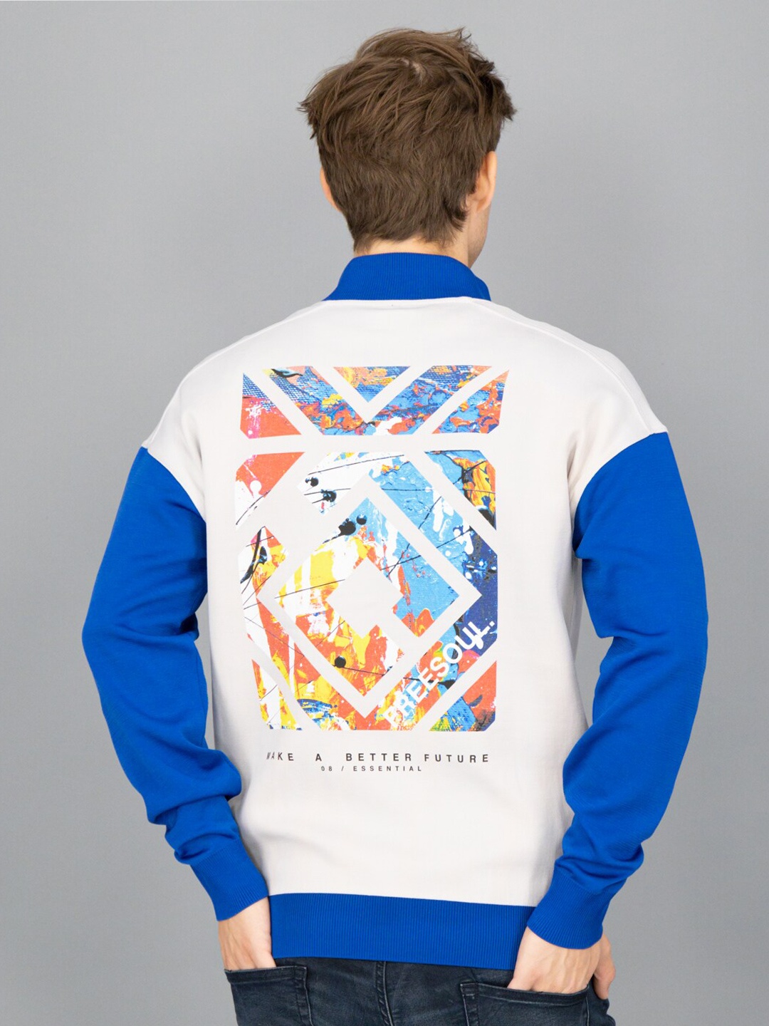 

FREESOUL Men Off White Sweatshirt