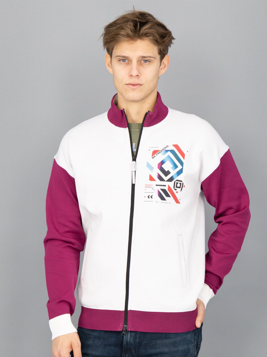 

FREESOUL Men White Sweatshirt
