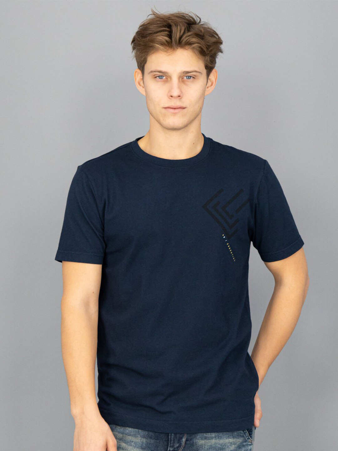 

FREESOUL Men Blue Printed T-shirt