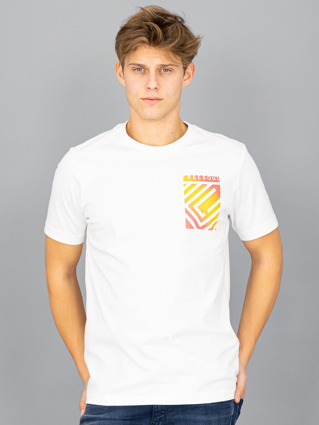 

FREESOUL Men White T-shirt