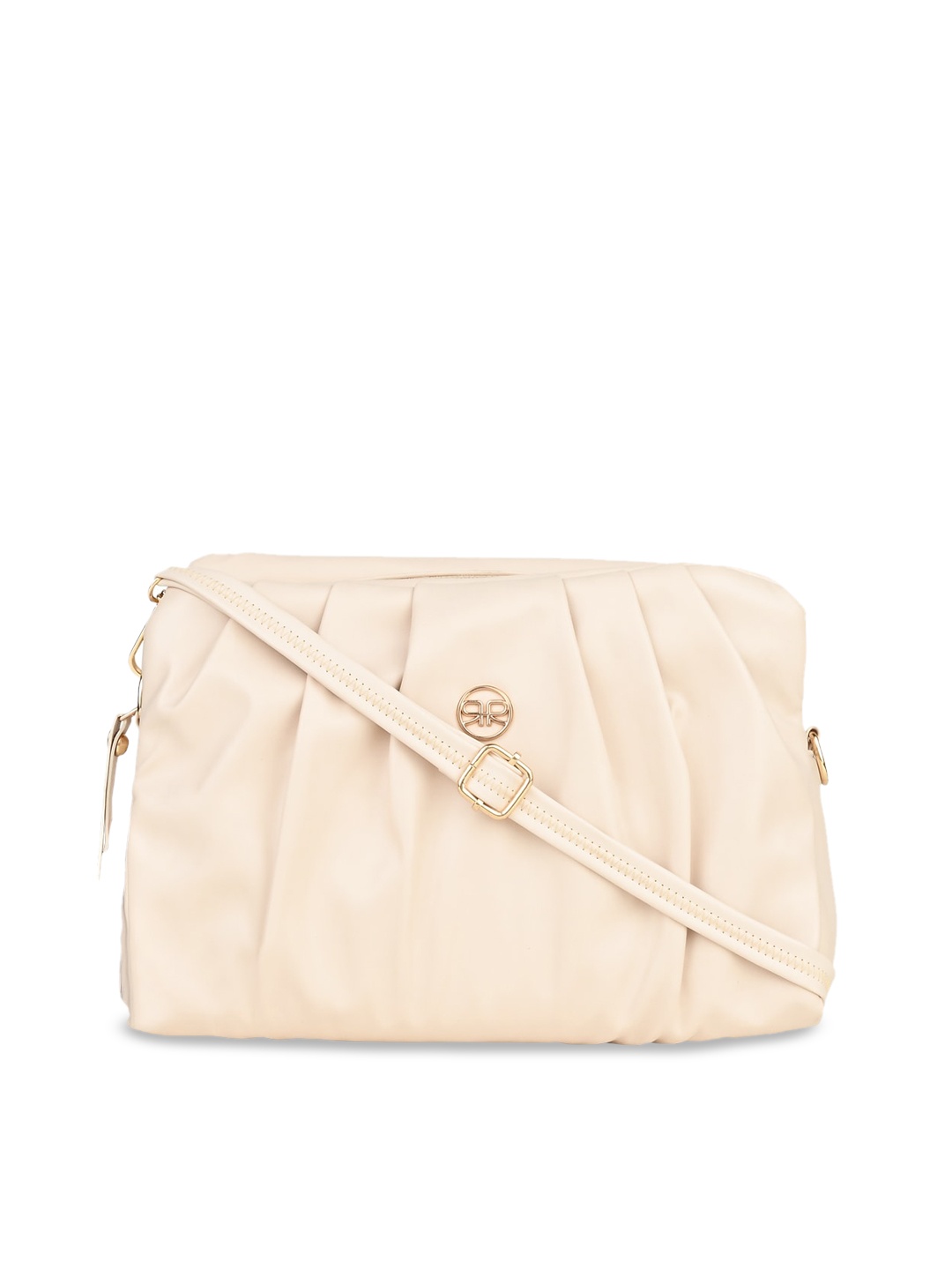 

Rocia Women Beige Structured Gathered Crossbody Sling Bag