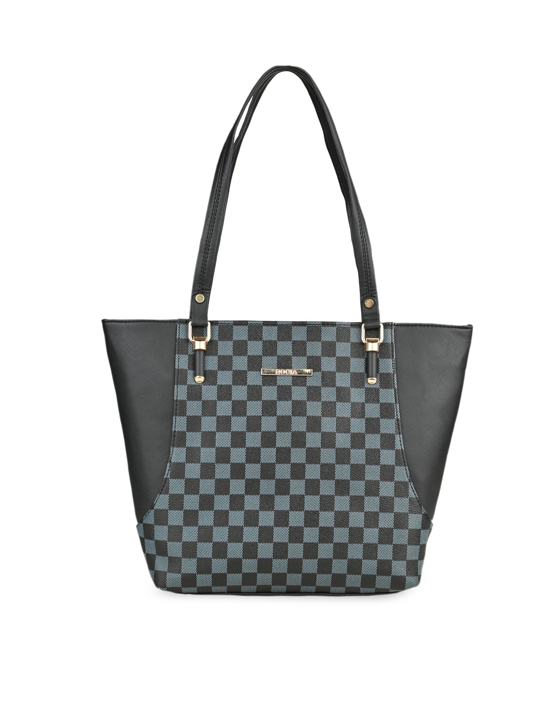 

Rocia Black Checked PU Structured Shoulder HandBag