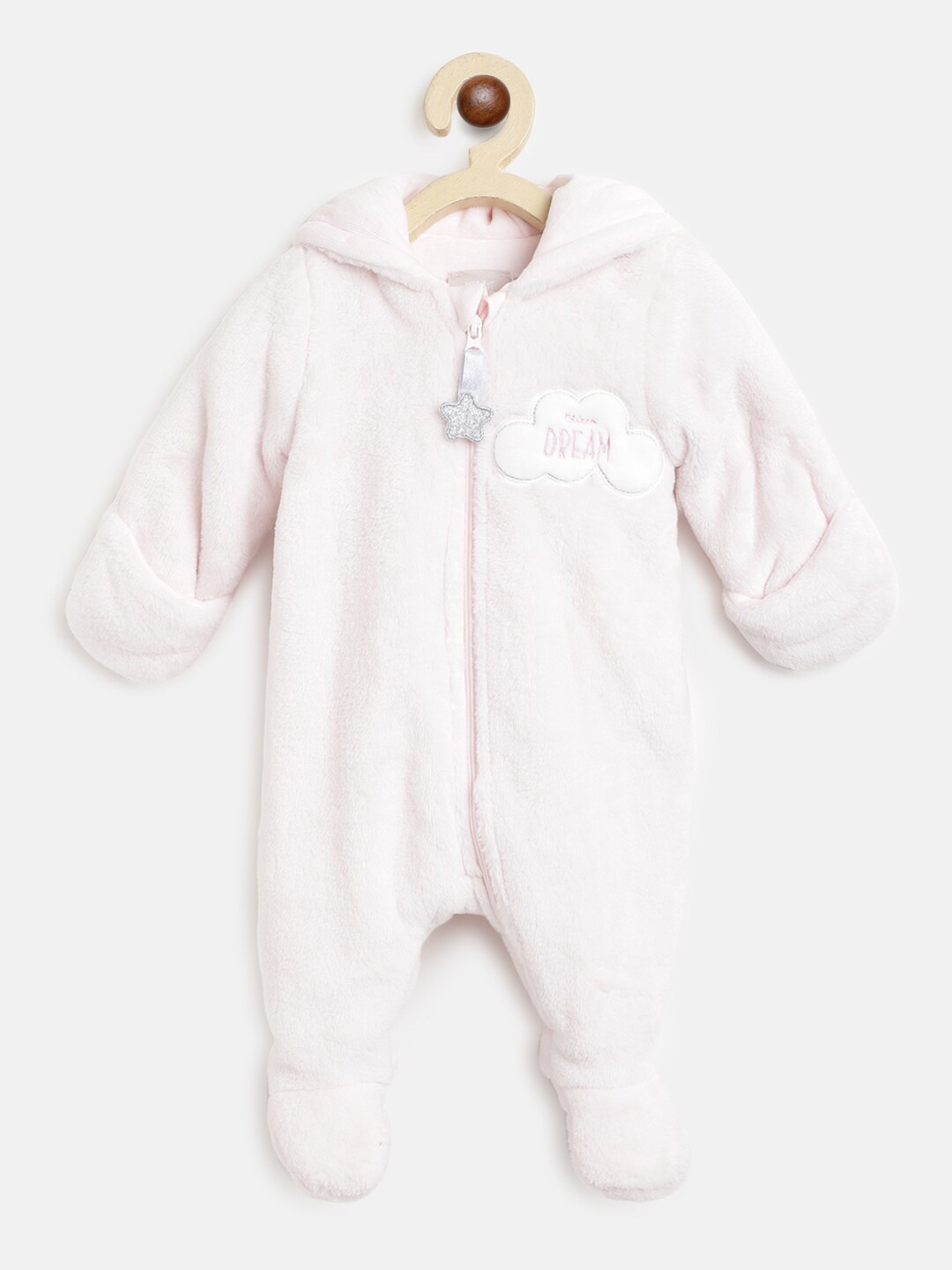 

Chicco Girls Pink Solid Hooded Sleepsuit