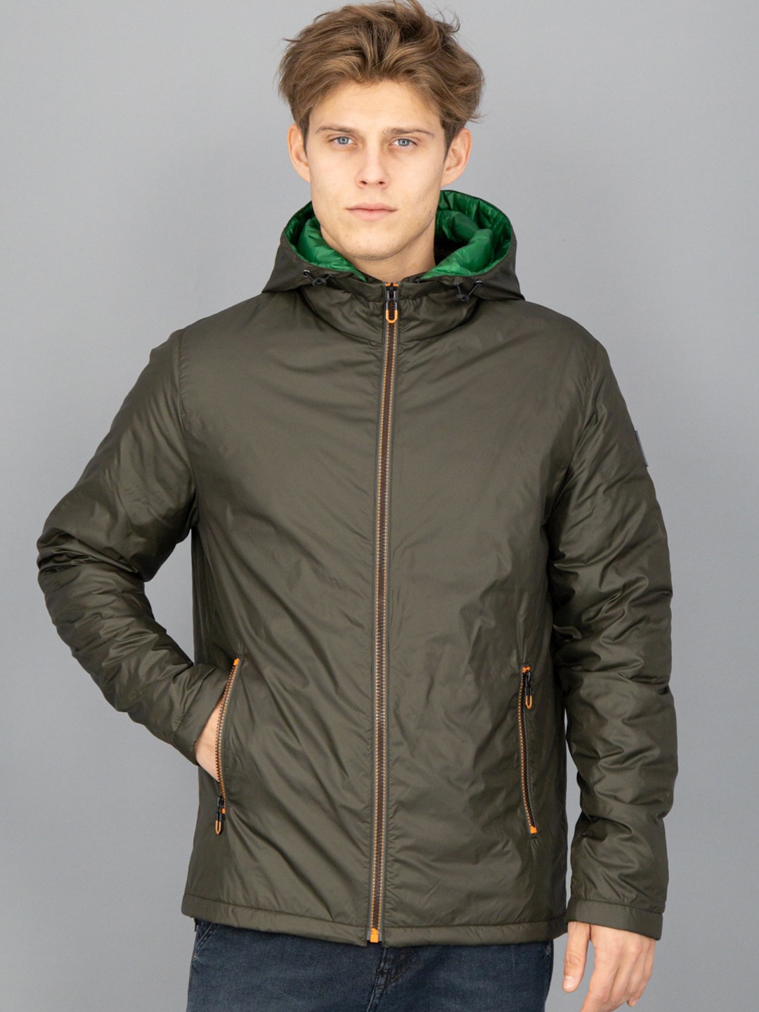 

FREESOUL Men Green Padded Jacket