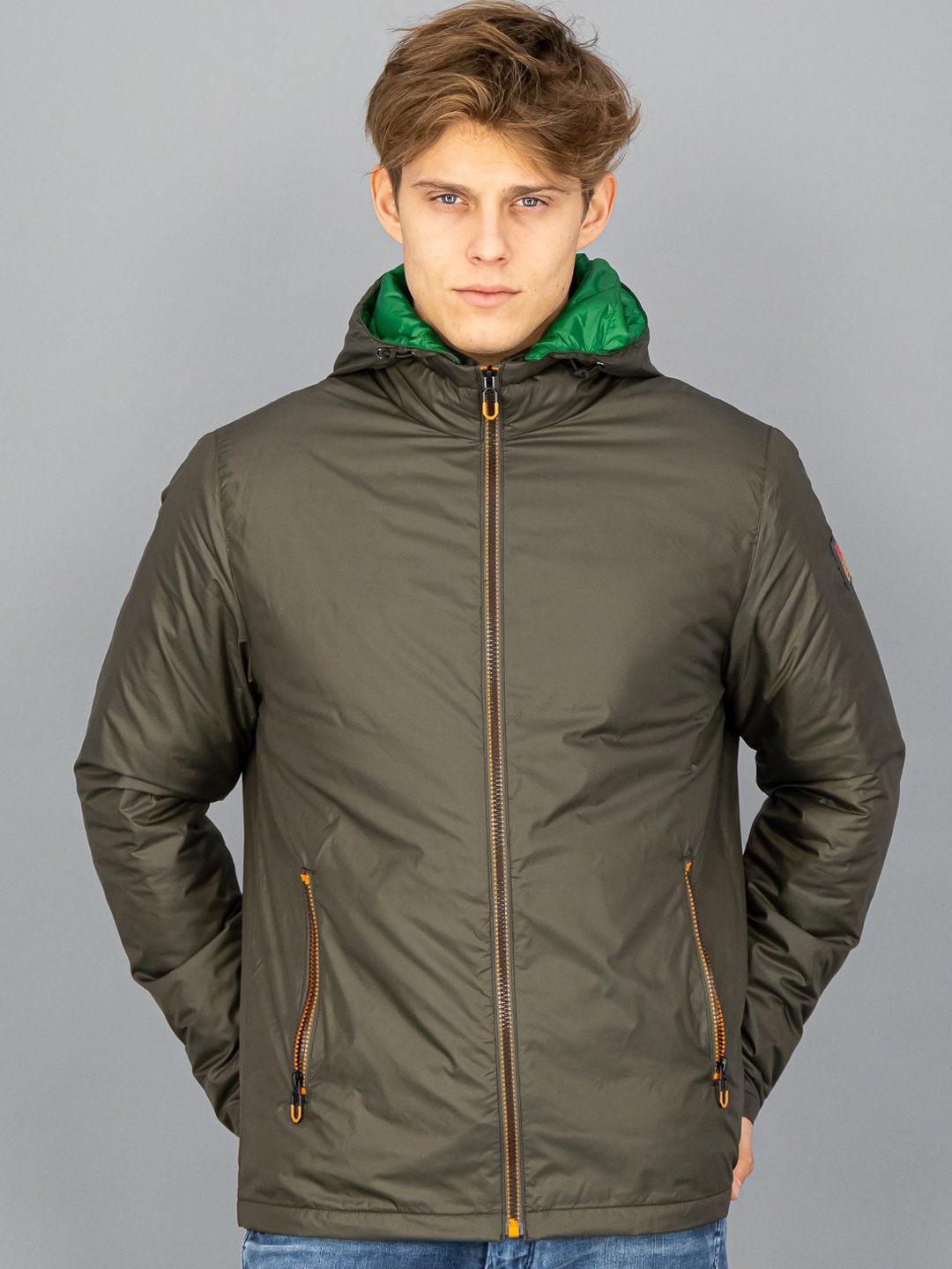 

FREESOUL Men Olive Green Padded Jacket