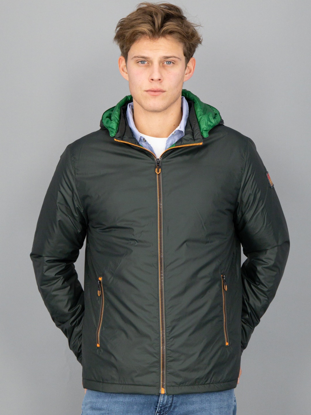 

FREESOUL Men Green Padded Jacket