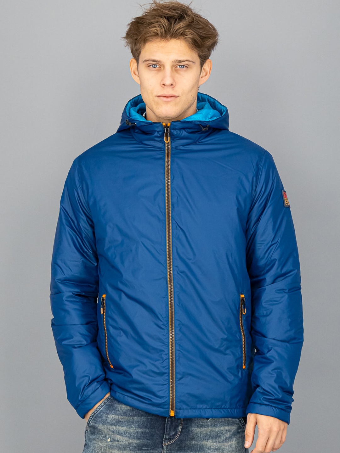 

FREESOUL Men Blue Padded Jacket