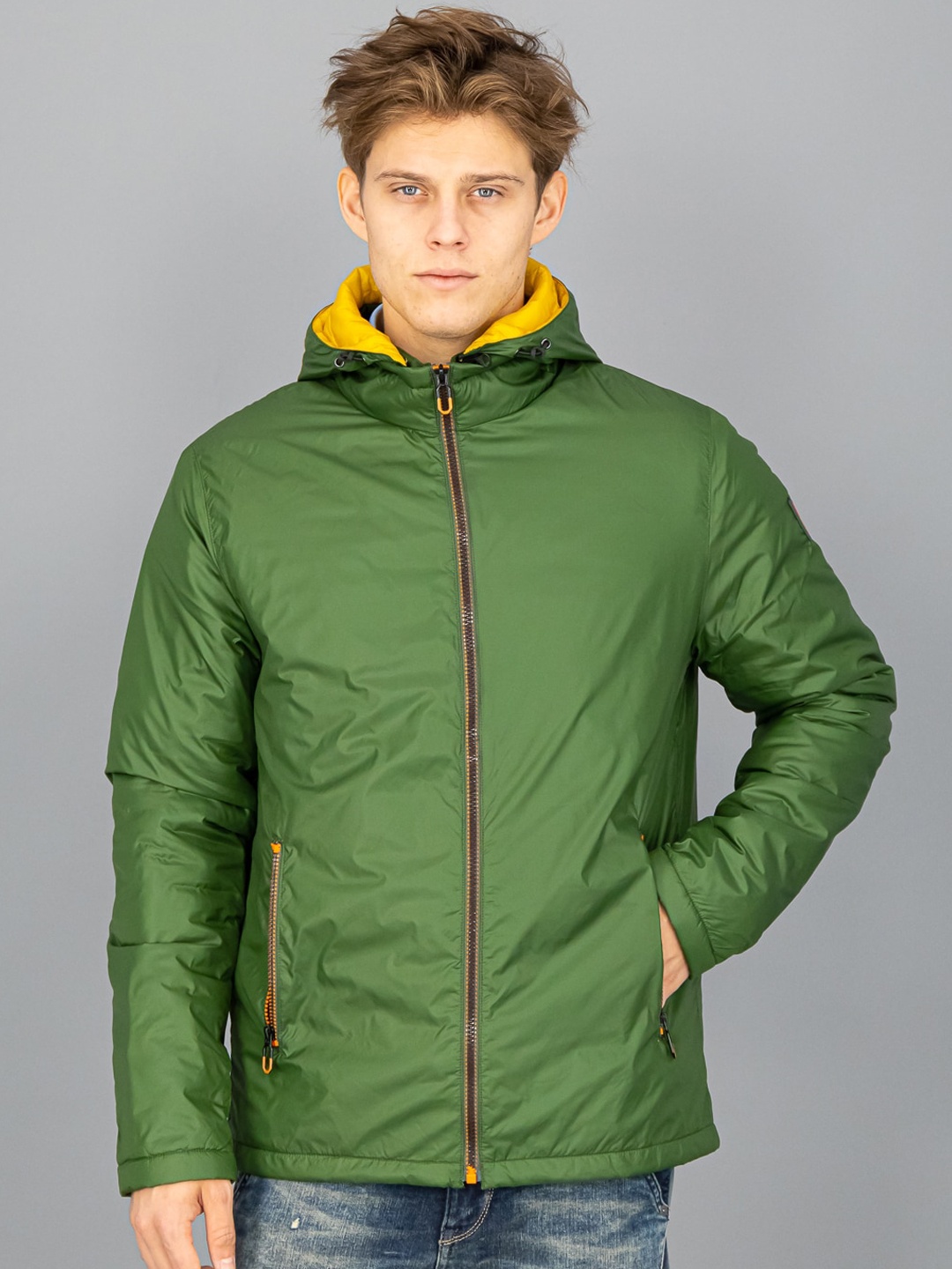 

FREESOUL Men Green Padded Jacket