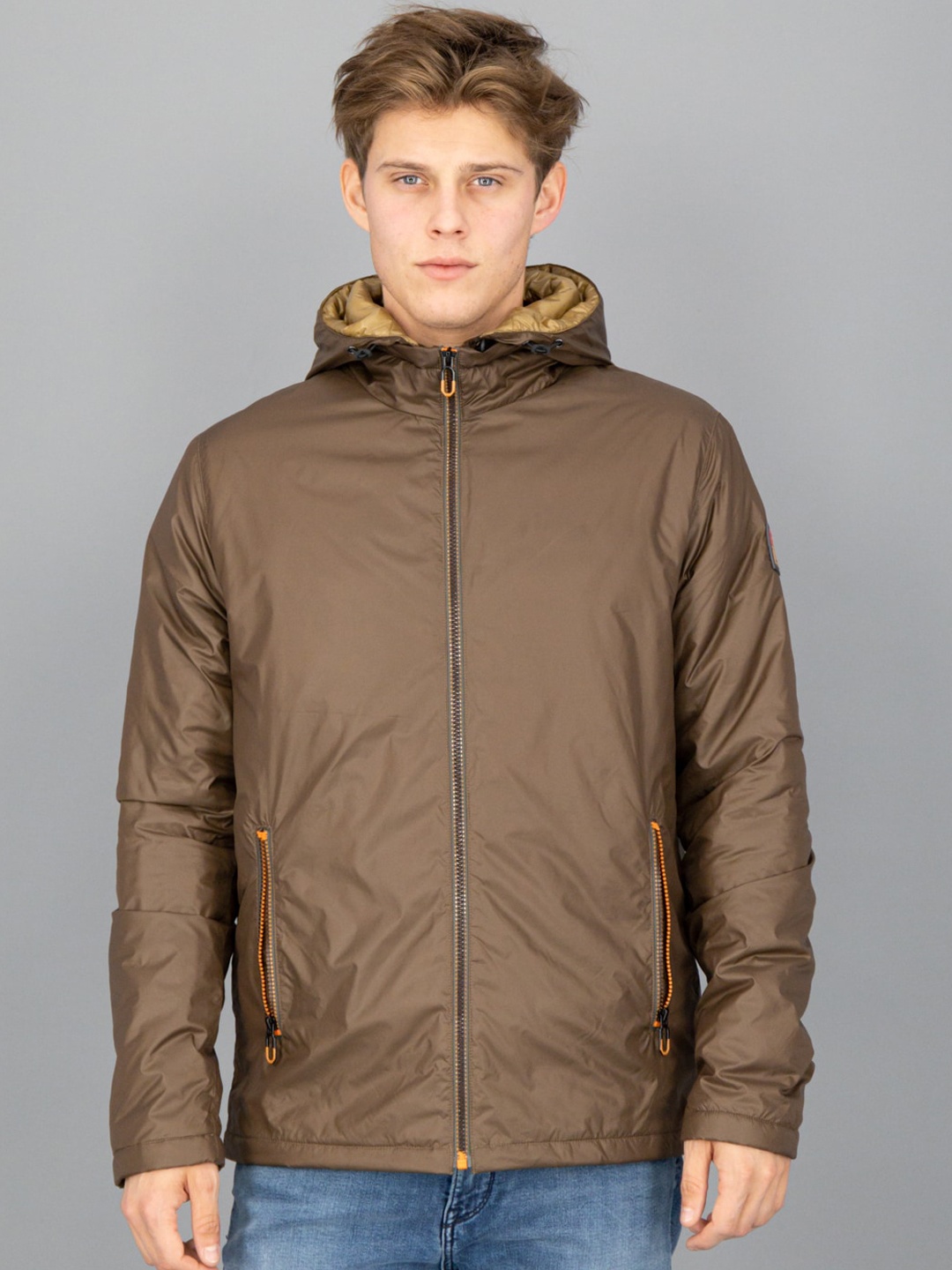 

FREESOUL Men Brown Padded Jacket