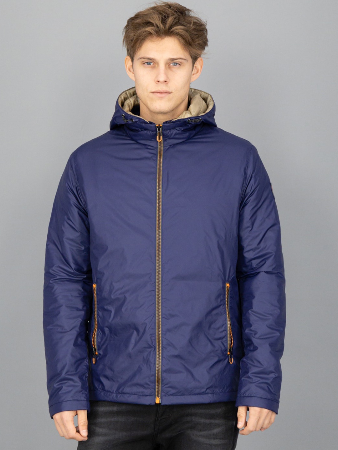 

FREESOUL Men Blue Padded Jacket