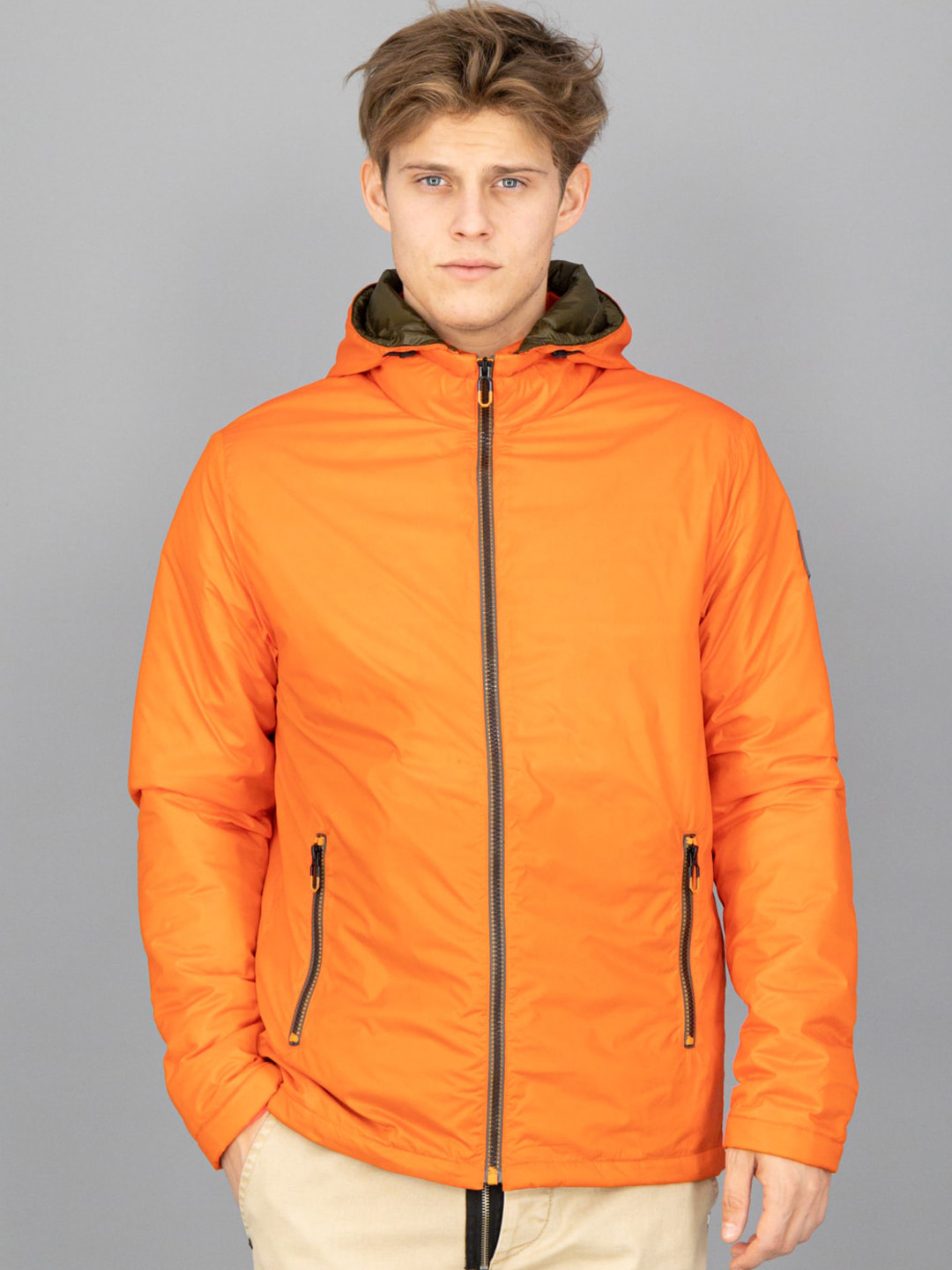 

FREESOUL Men Orange Padded Jacket