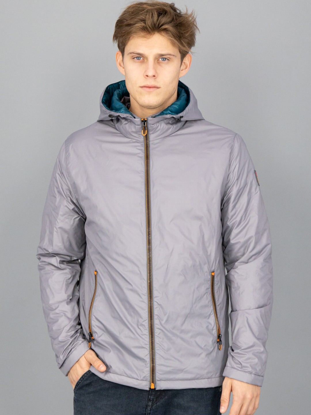

FREESOUL Men Grey Padded Jacket