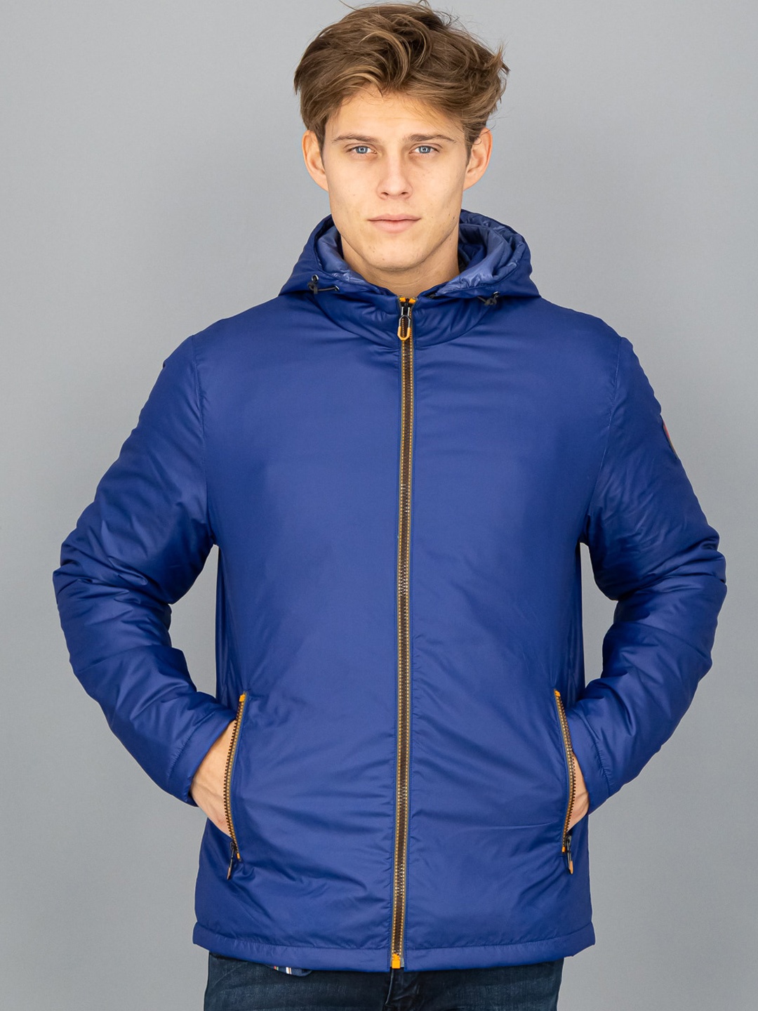 

FREESOUL Men Blue Solid Padded Jacket