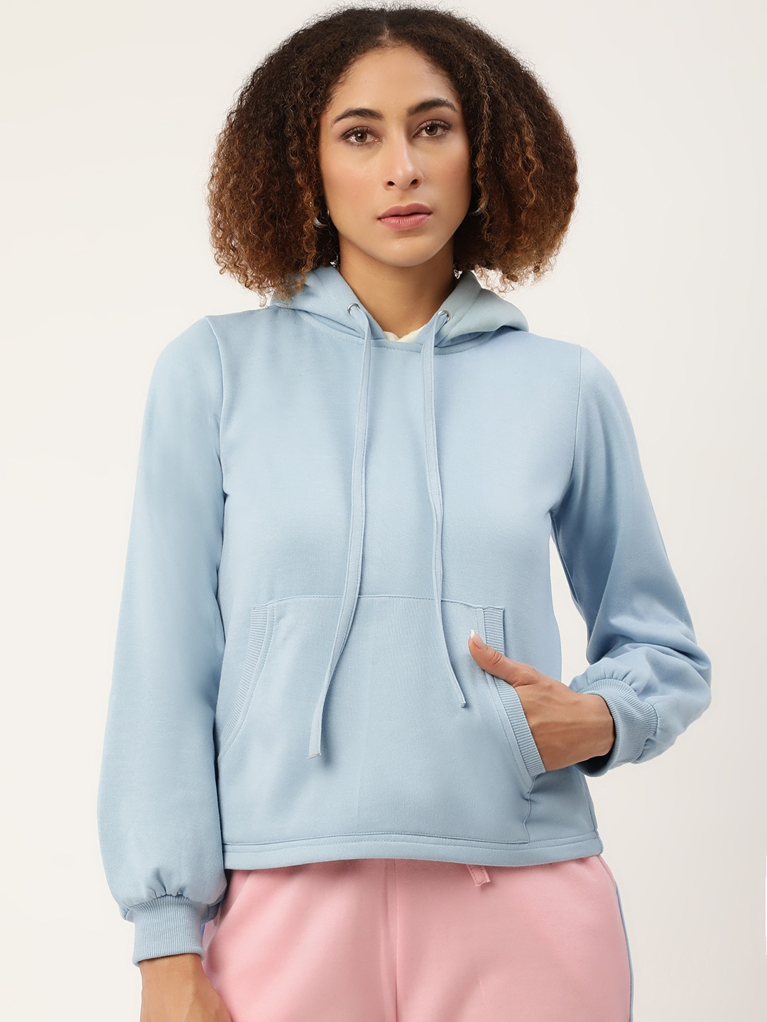 

Alsace Lorraine Paris Women Blue Solid Hooded Sweatshirt
