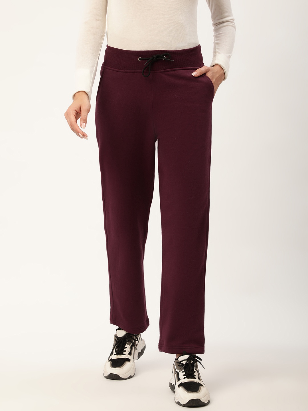 

Alsace Lorraine Paris Women Burgundy Solid Track Pants