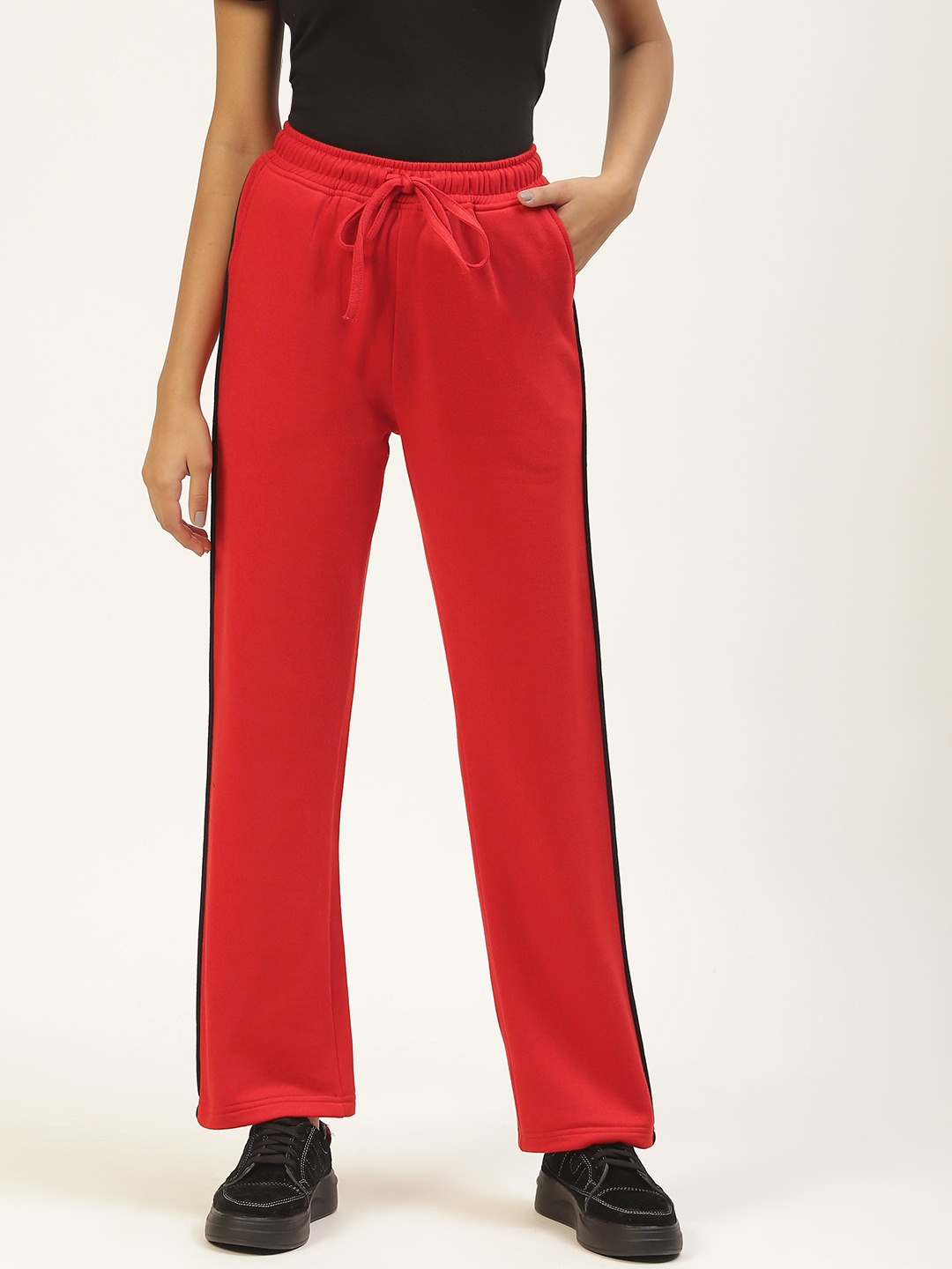 

Alsace Lorraine Paris Women Solid Regular Fit Track Pants, Red