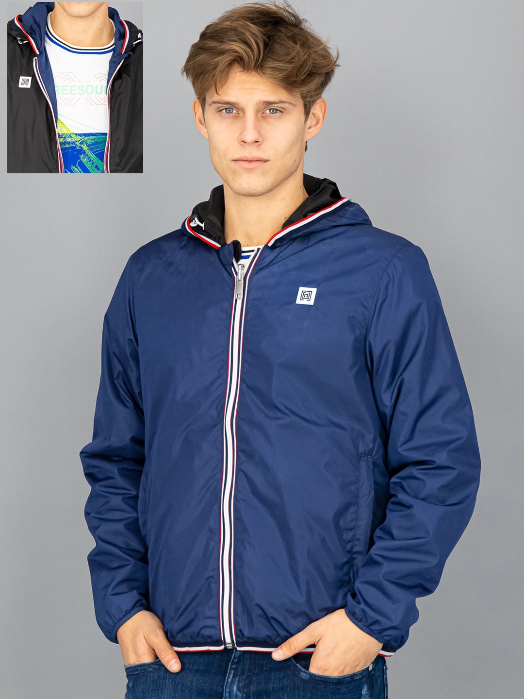 

FREESOUL Men Blue Reversible Sporty Jacket
