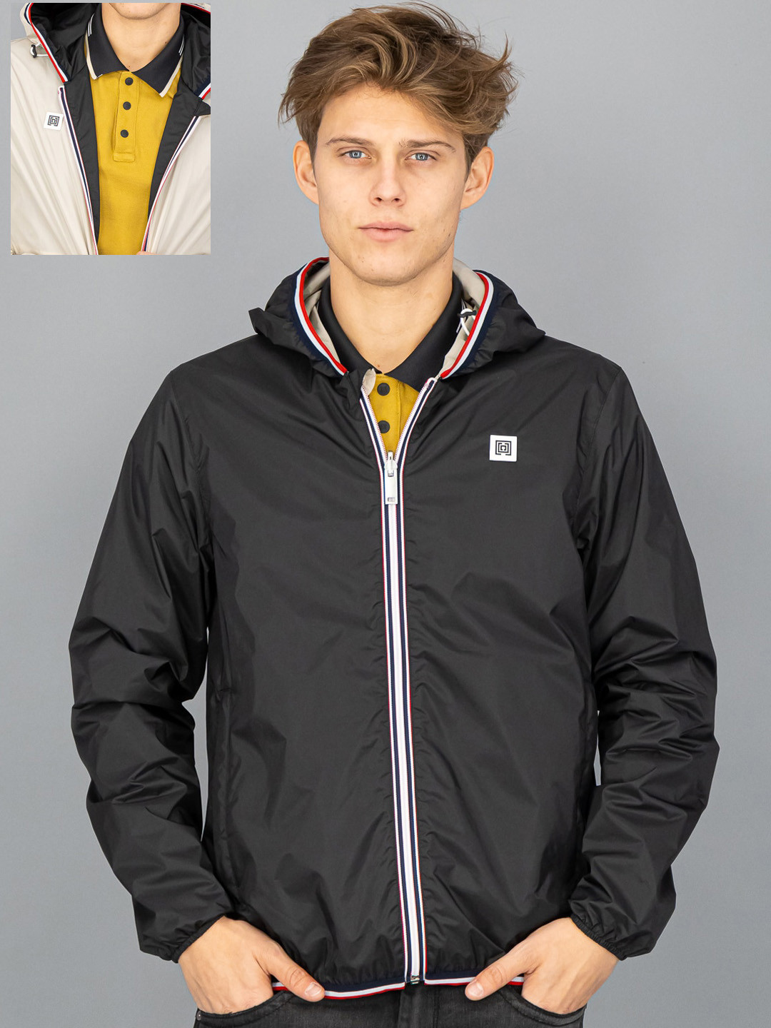 

FREESOUL Men Pack of 2 Black & Off White Reversible Padded Jacket