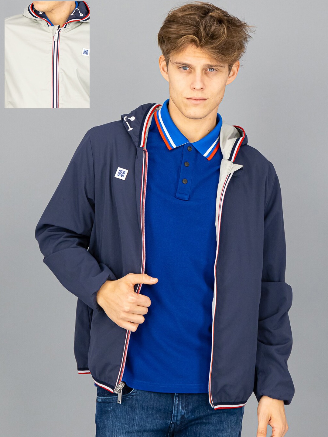 

FREESOUL Men Grey Reversible Tailored Jacket