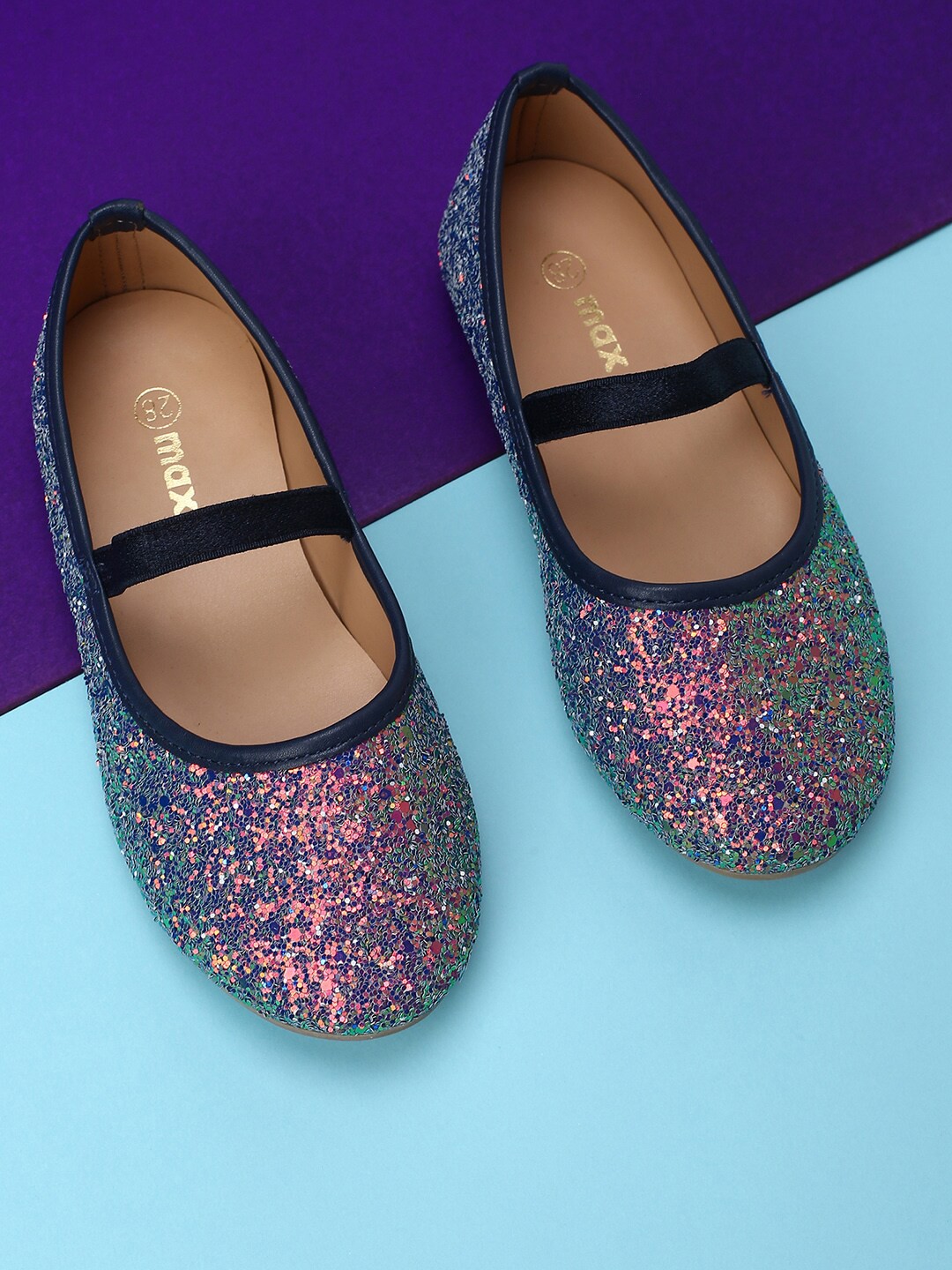 

max Girls Multicoloured Textured Ballerinas Flats, Multi