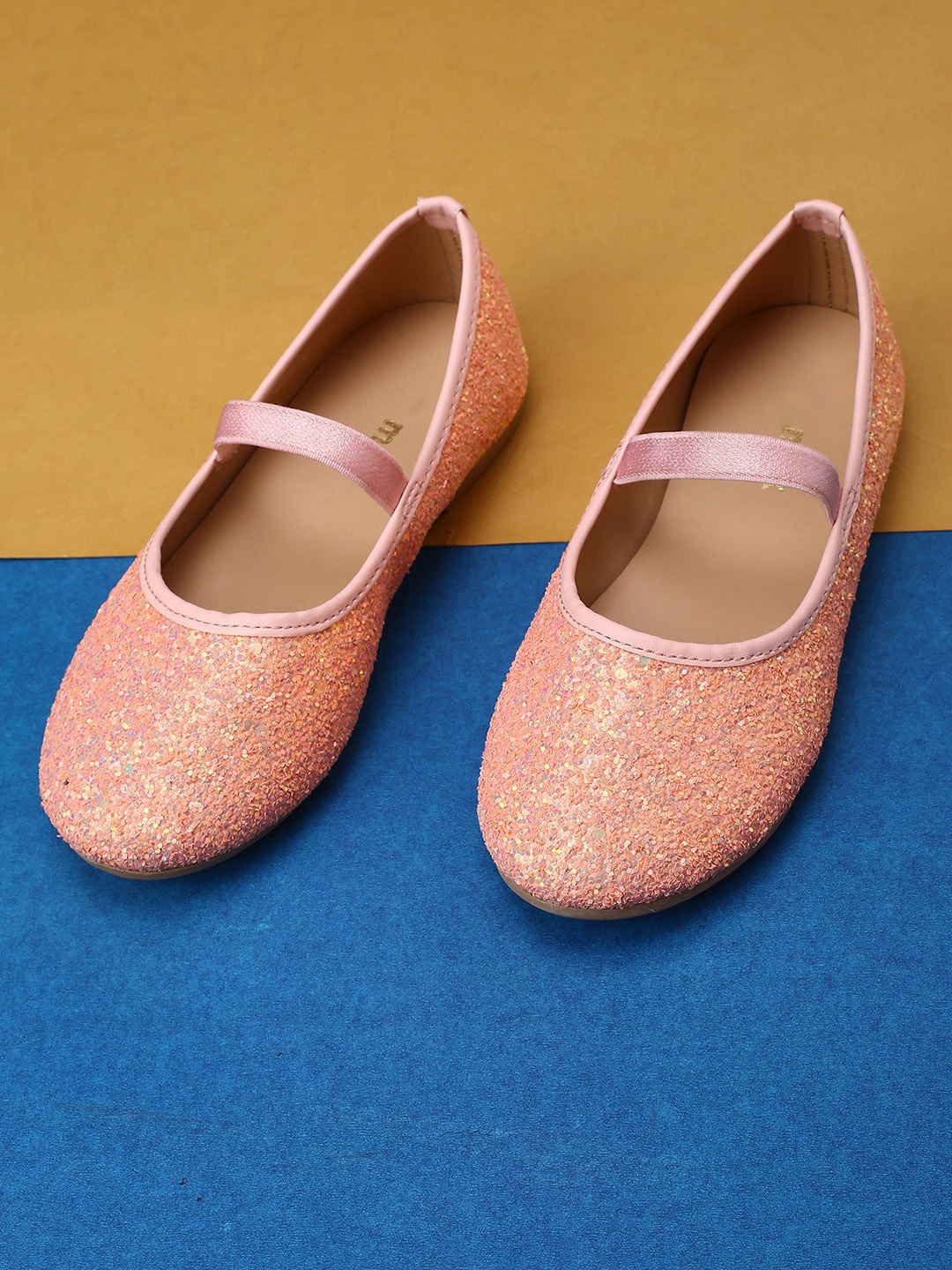 

max Girls Peach-Coloured Embellished Ballerinas Flats