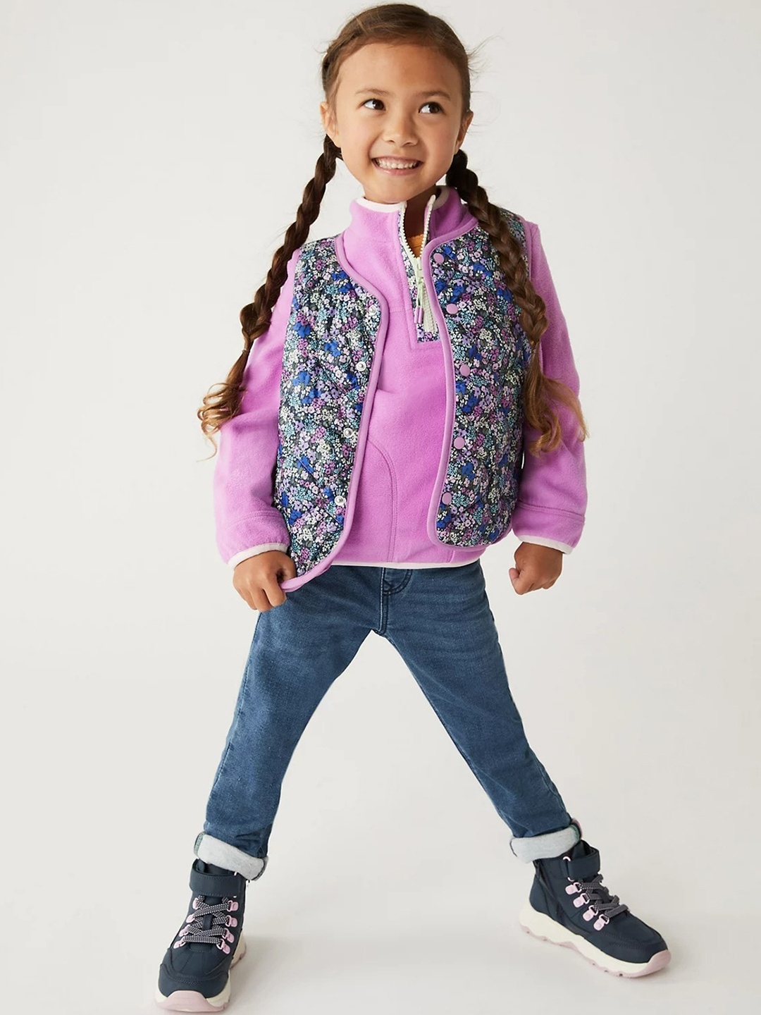 

Marks & Spencer Girls Purple Floral Bomber Jacket