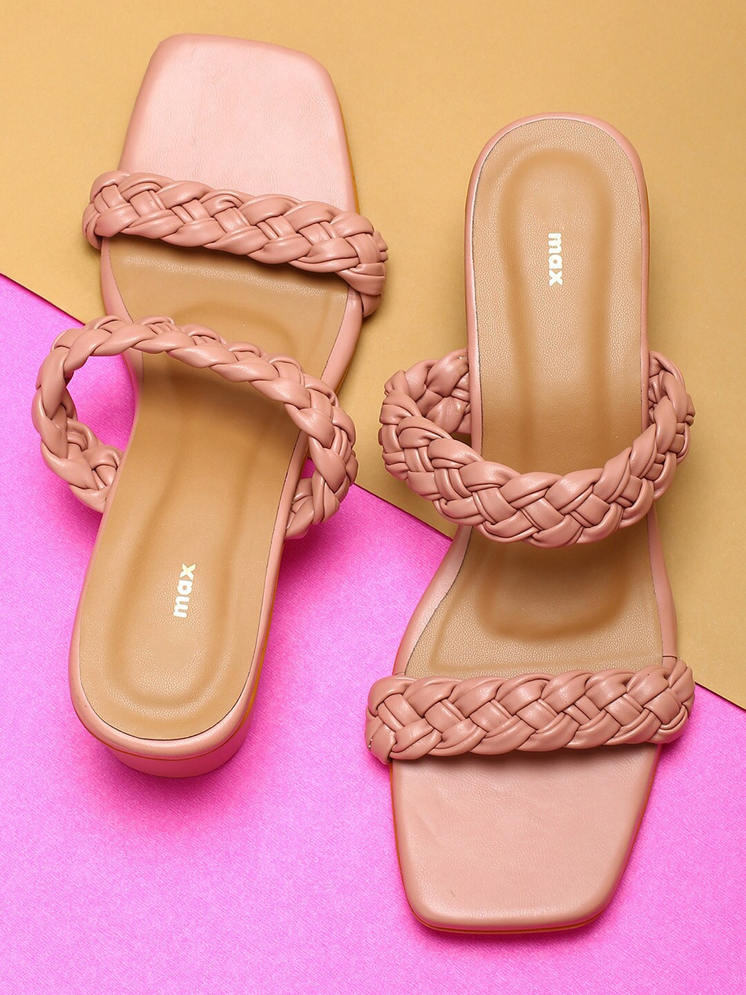 

max Pink PU Block Heels