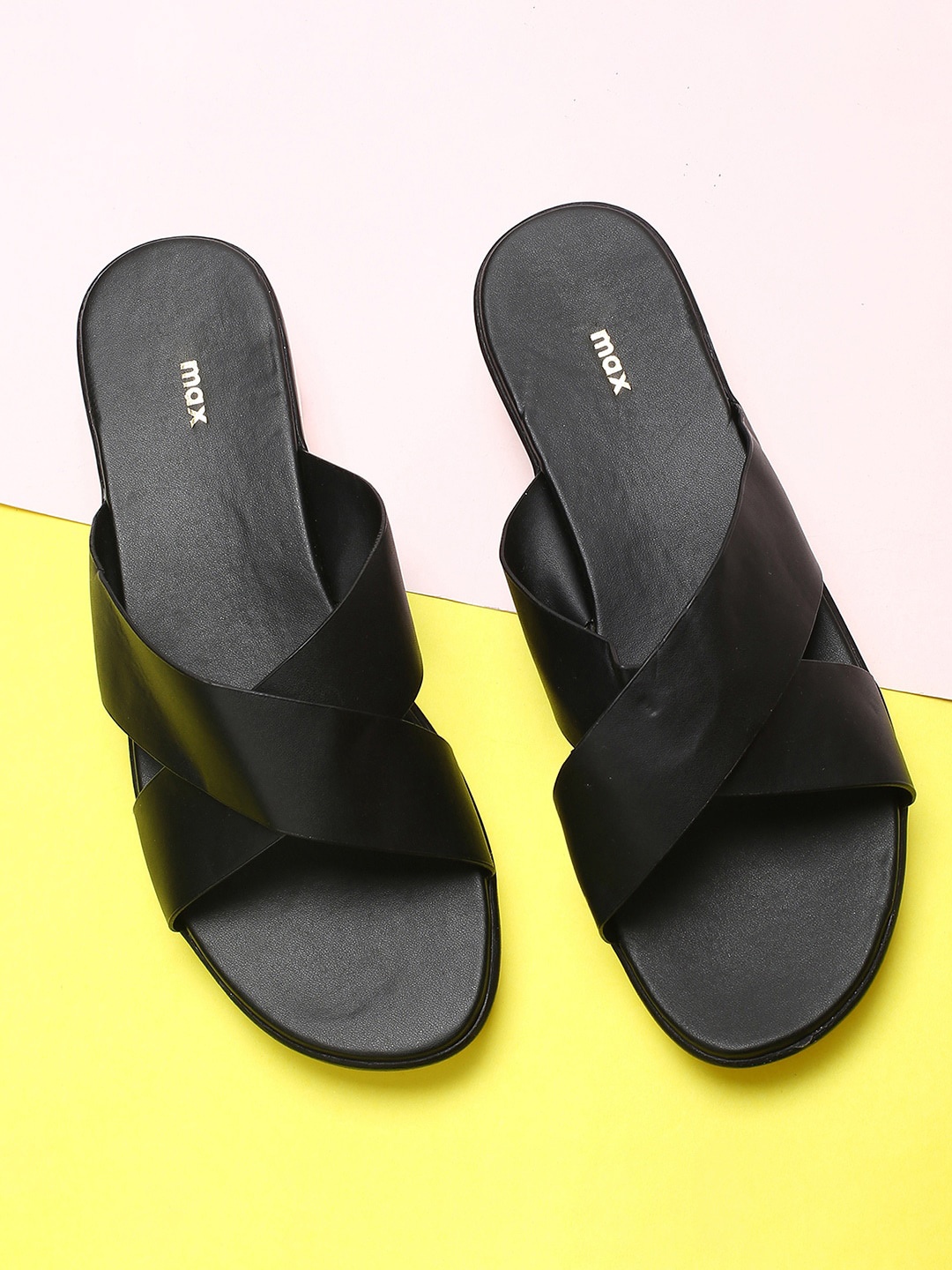 

max Black PU Comfort Mules