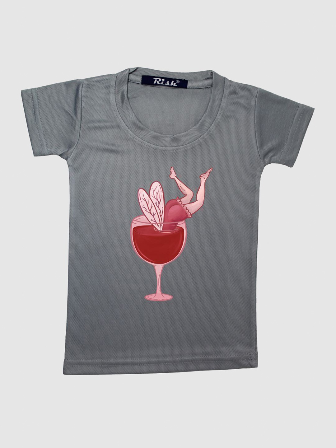 

RISH Boys Grey & Red Printed T-shirt