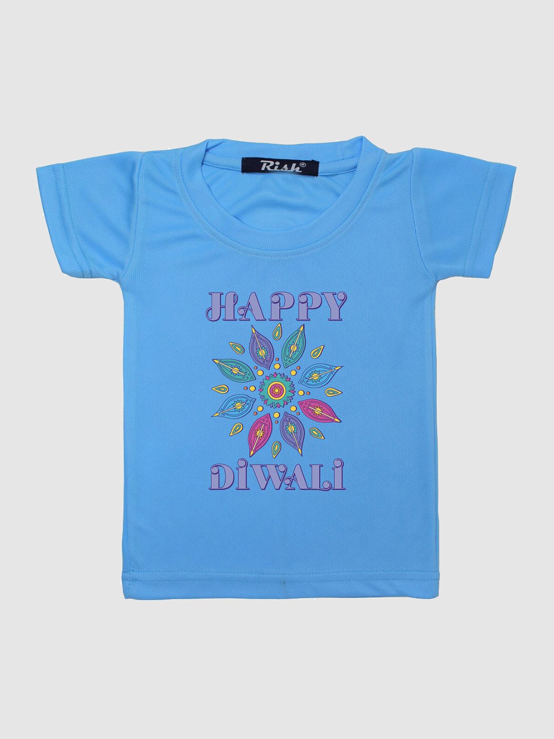 

RISH Boys Blue & Pink Typography Printed Oversized T-shirt