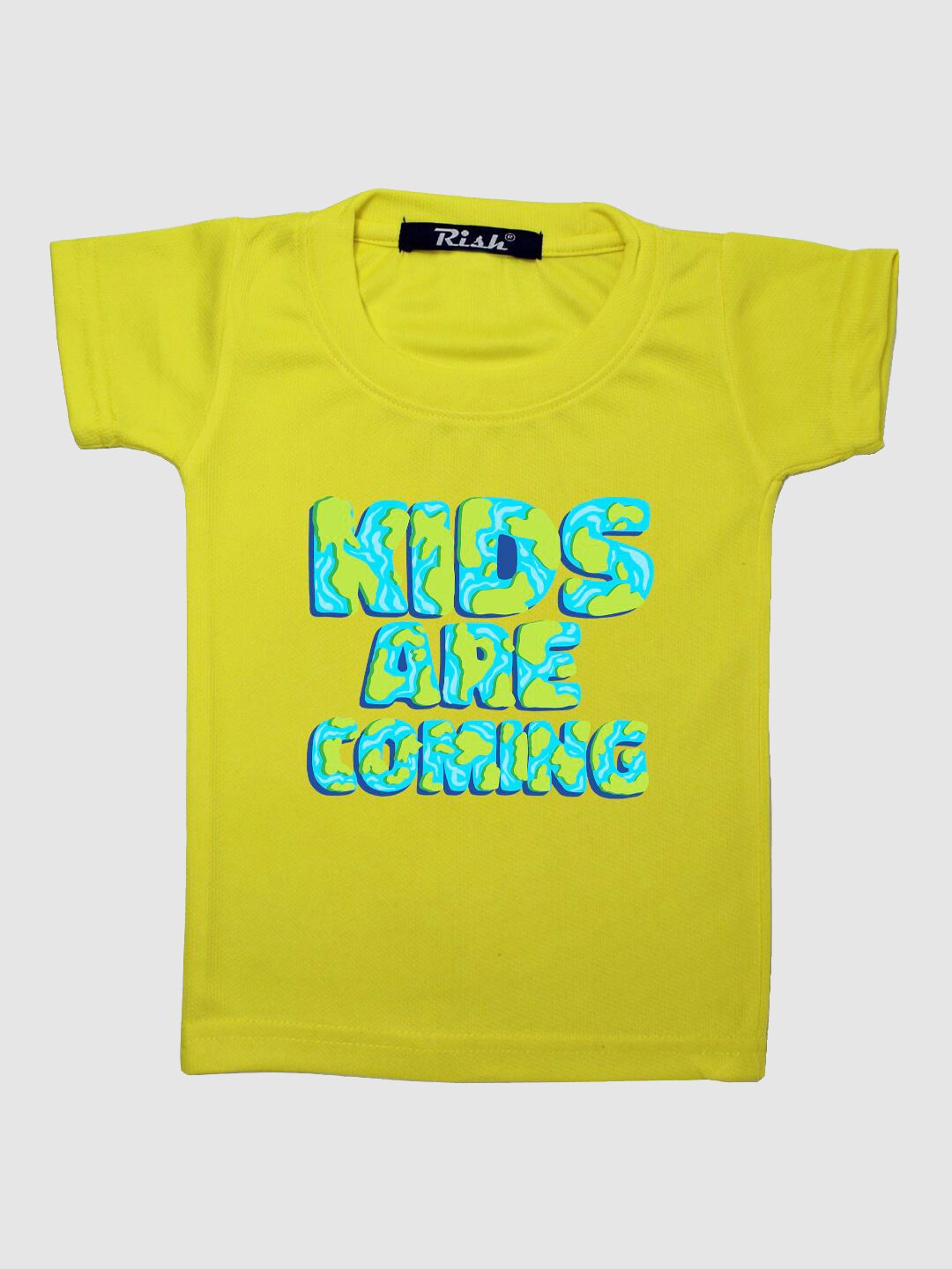 

RISH Boys Yellow & Green Typography Printed T-shirt